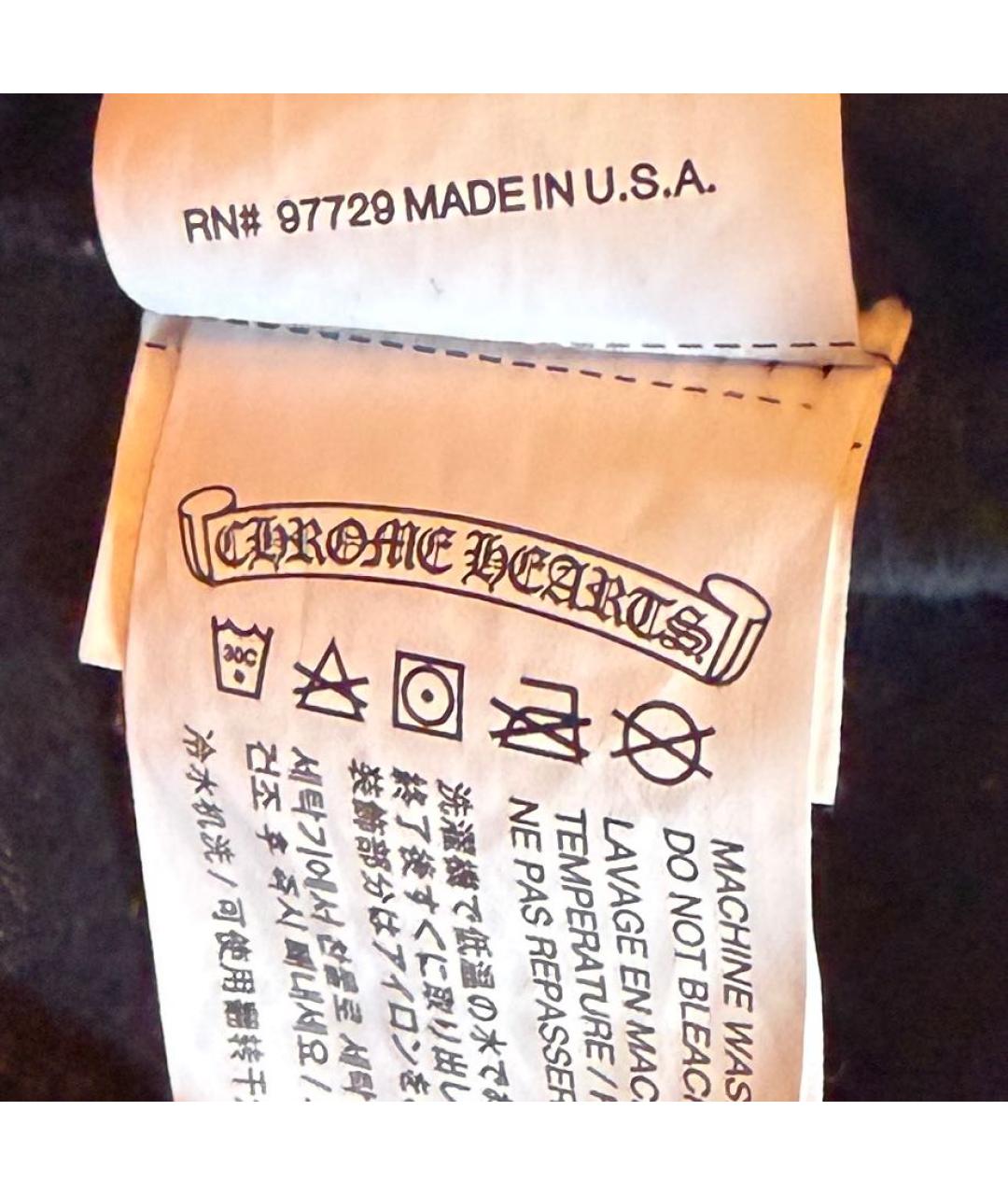 CHROME HEARTS Черная хлопковая футболка, фото 6