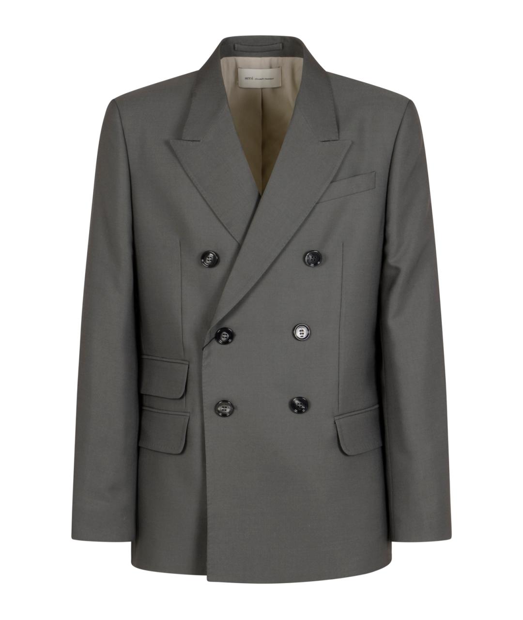 Ami Paris Серый полиэстеровый пиджак, фото 1