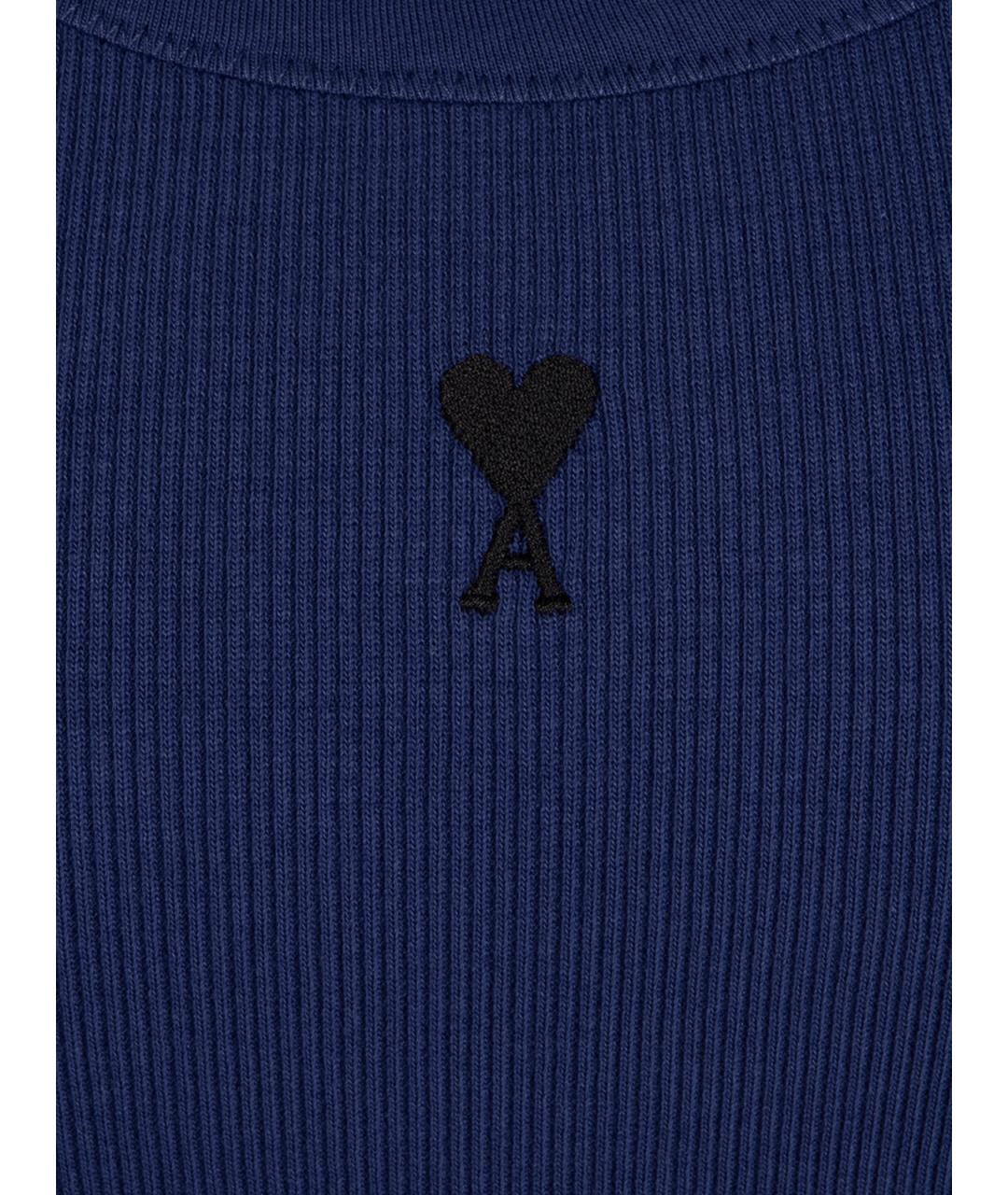 Ami Paris Синяя хлопковая майка, фото 3