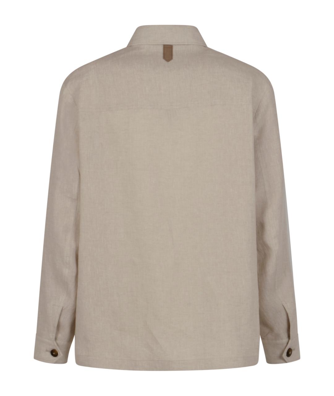 CANALI Бежевая льняная куртка, фото 2