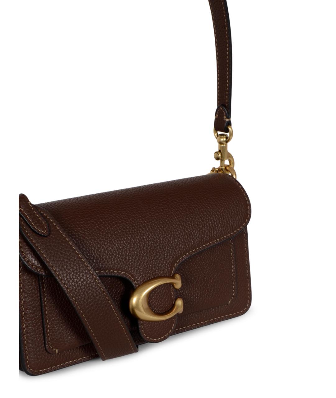 COACH Коричневая кожаная сумка через плечо, фото 4