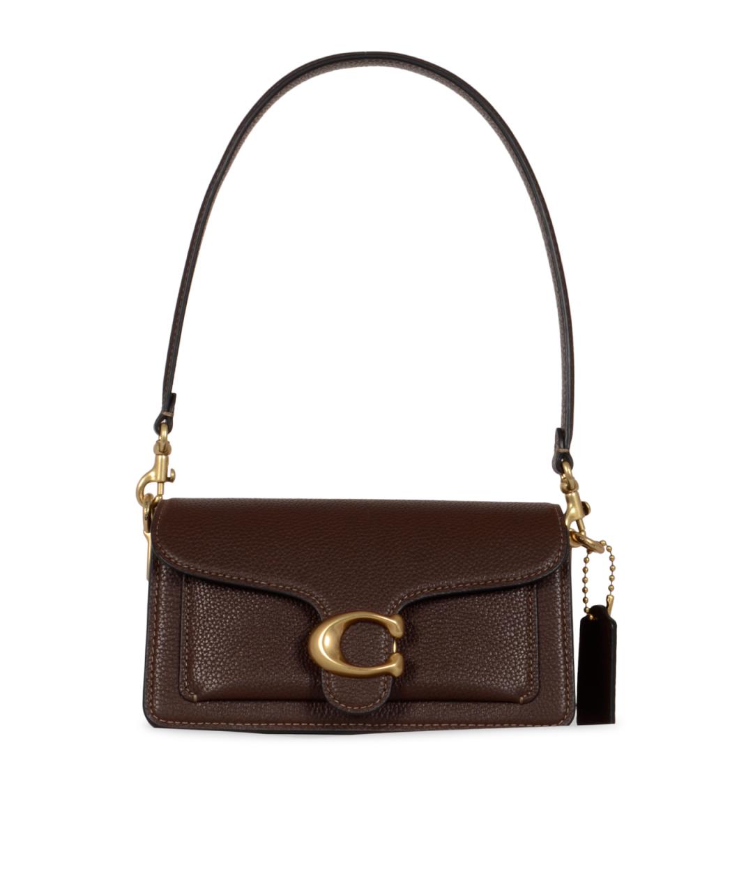 COACH Коричневая кожаная сумка через плечо, фото 1