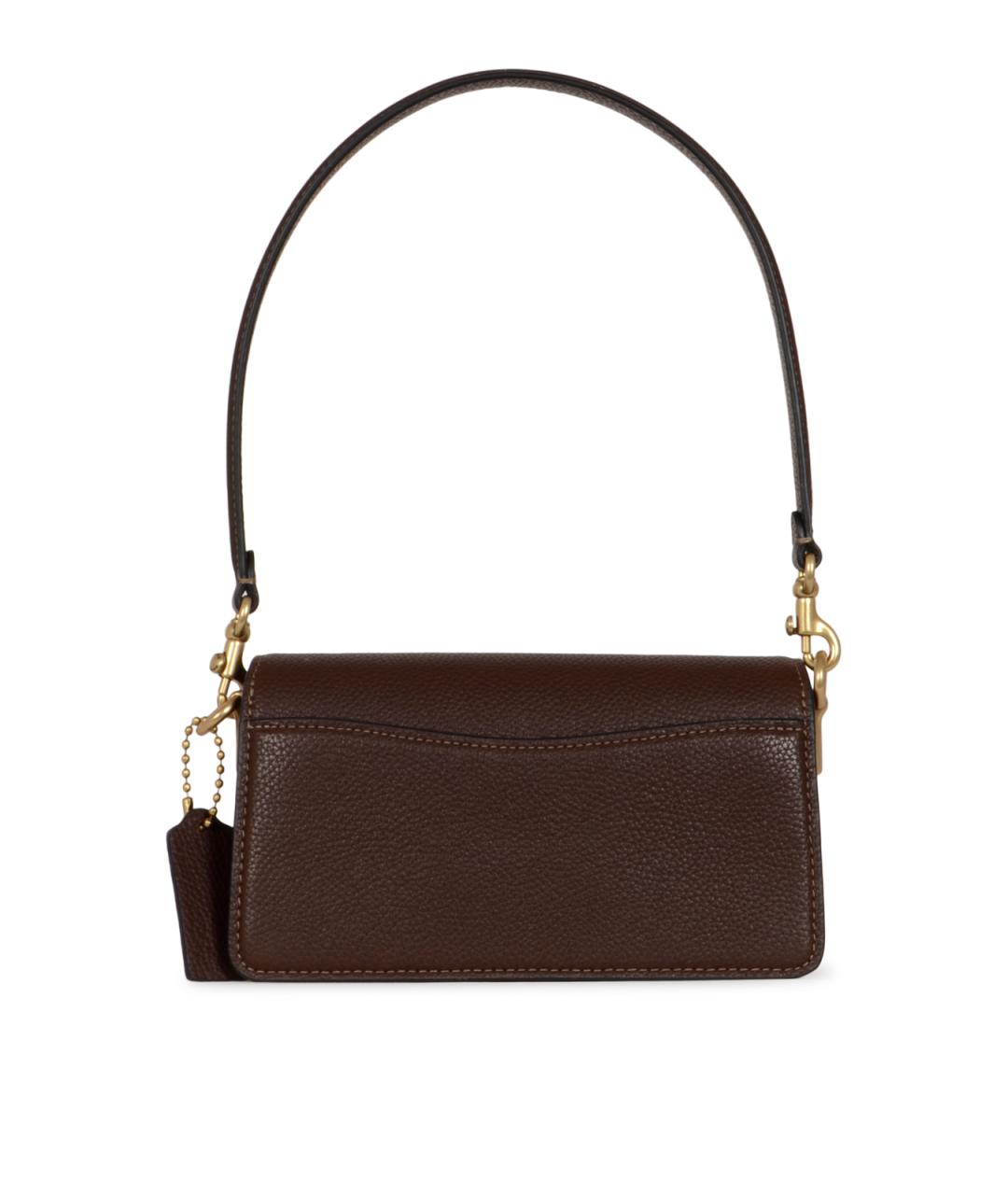 COACH Коричневая кожаная сумка через плечо, фото 3