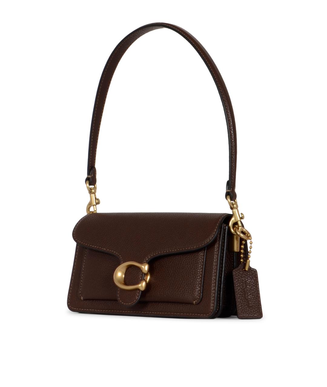 COACH Коричневая кожаная сумка через плечо, фото 2