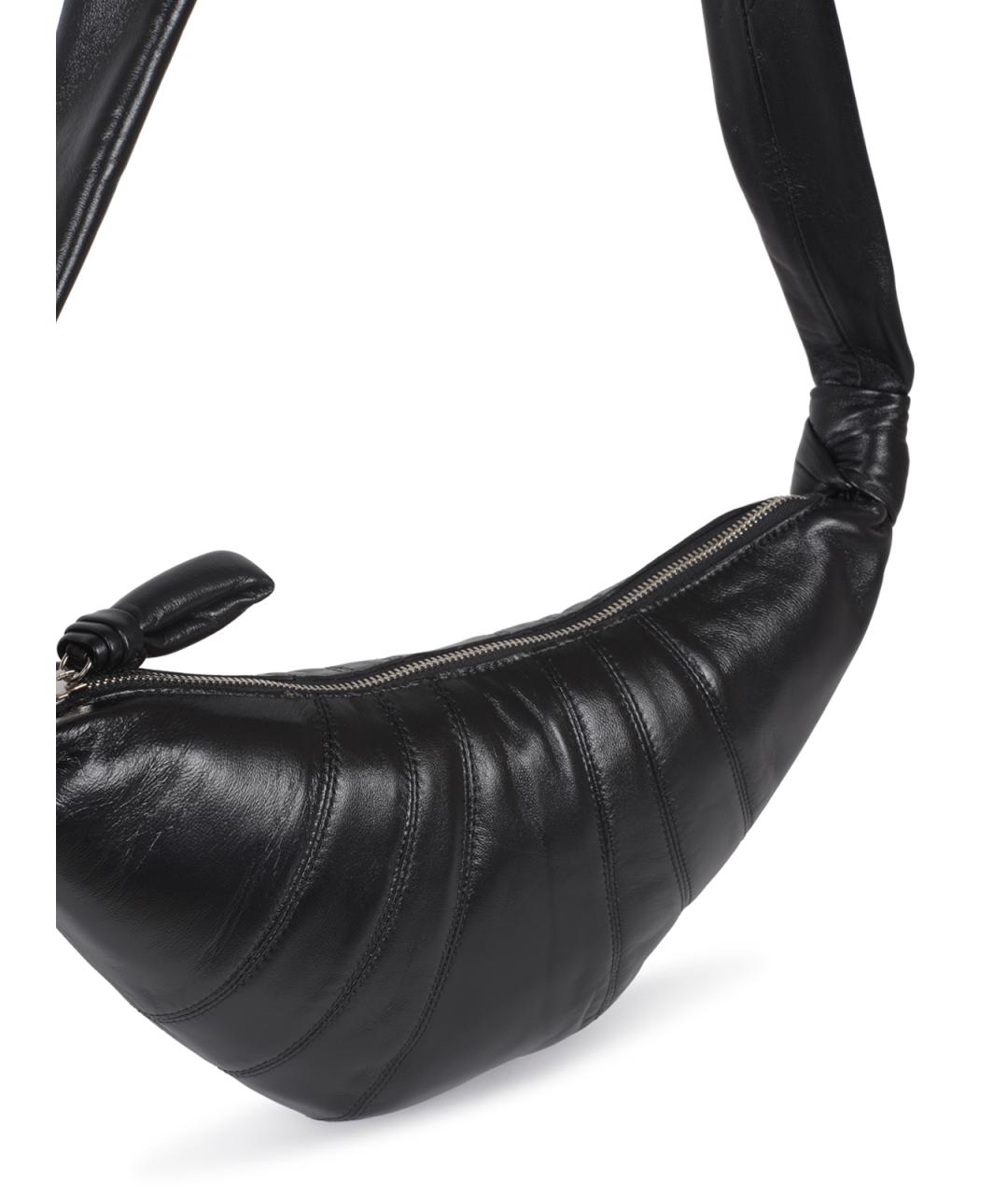 LEMAIRE Черная кожаная сумка на плечо, фото 3