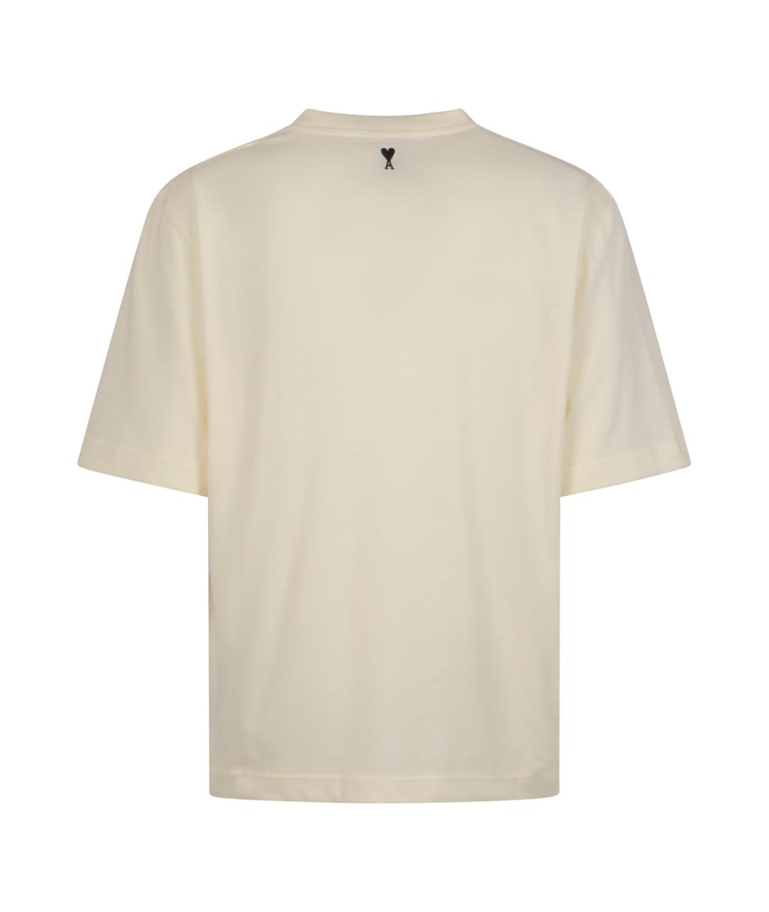 Ami Paris Бежевая хлопковая футболка, фото 2