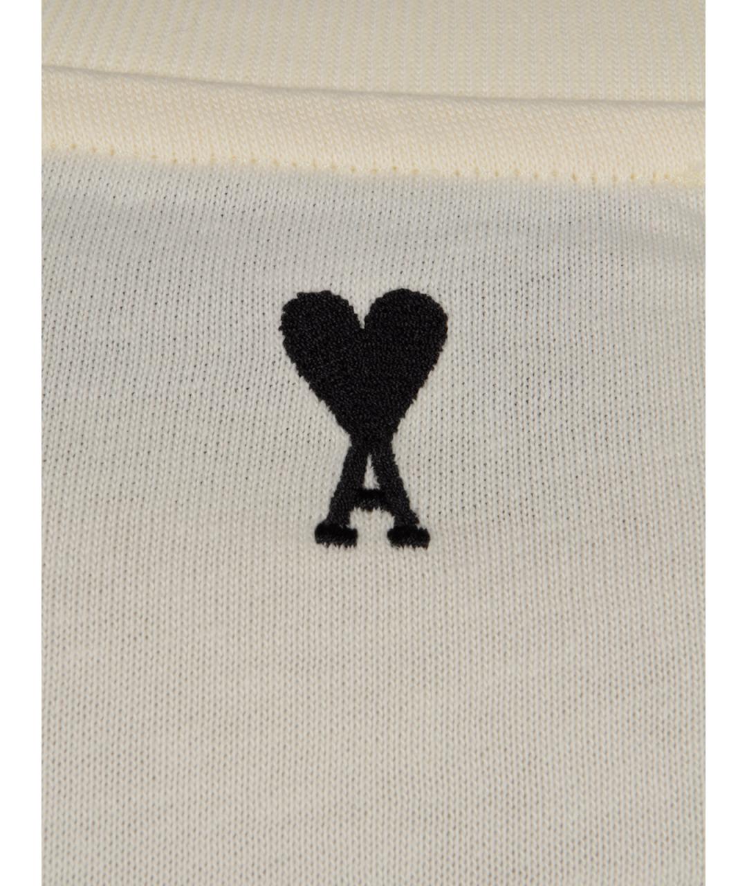 Ami Paris Бежевая хлопковая футболка, фото 3