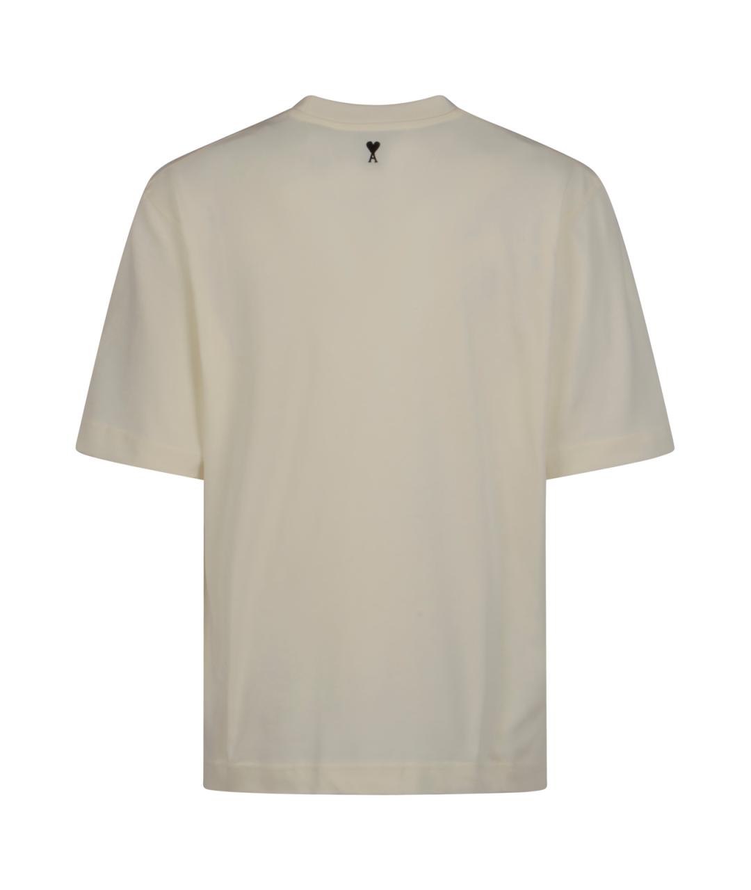 Ami Paris Бежевая хлопковая футболка, фото 2