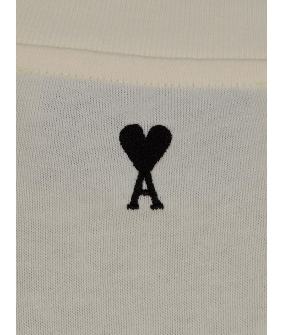 Ami Paris Бежевая хлопковая футболка, фото 3