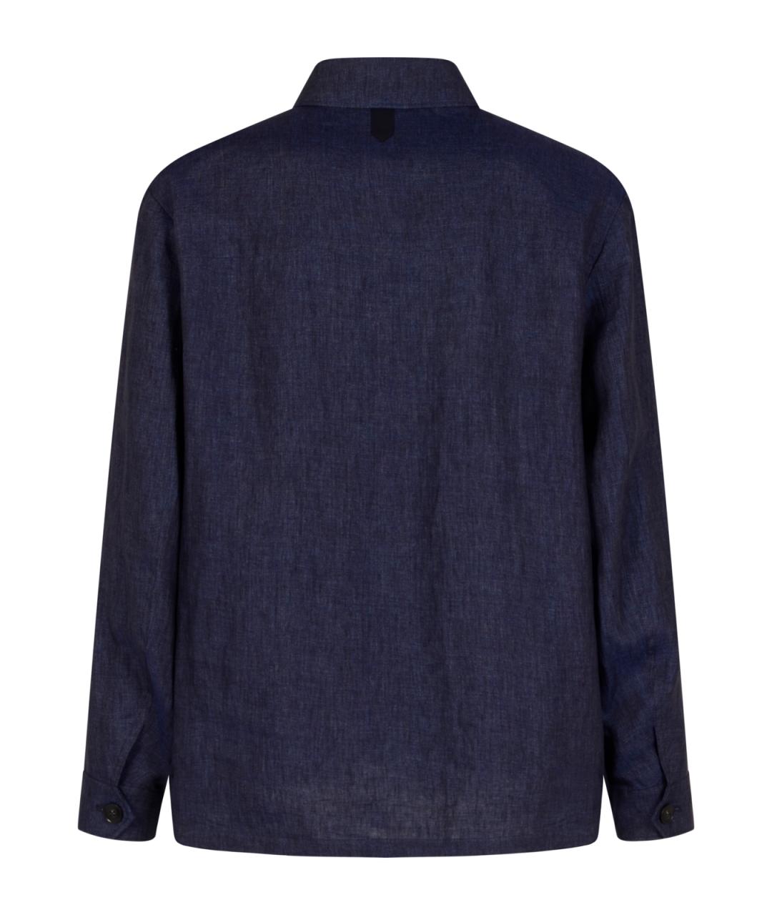 CANALI Темно-синяя льняная куртка, фото 2