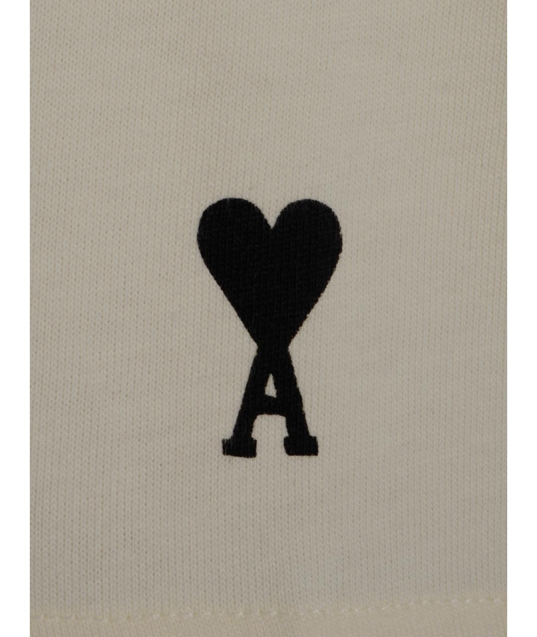 Ami Paris Бежевая хлопковая футболка, фото 3