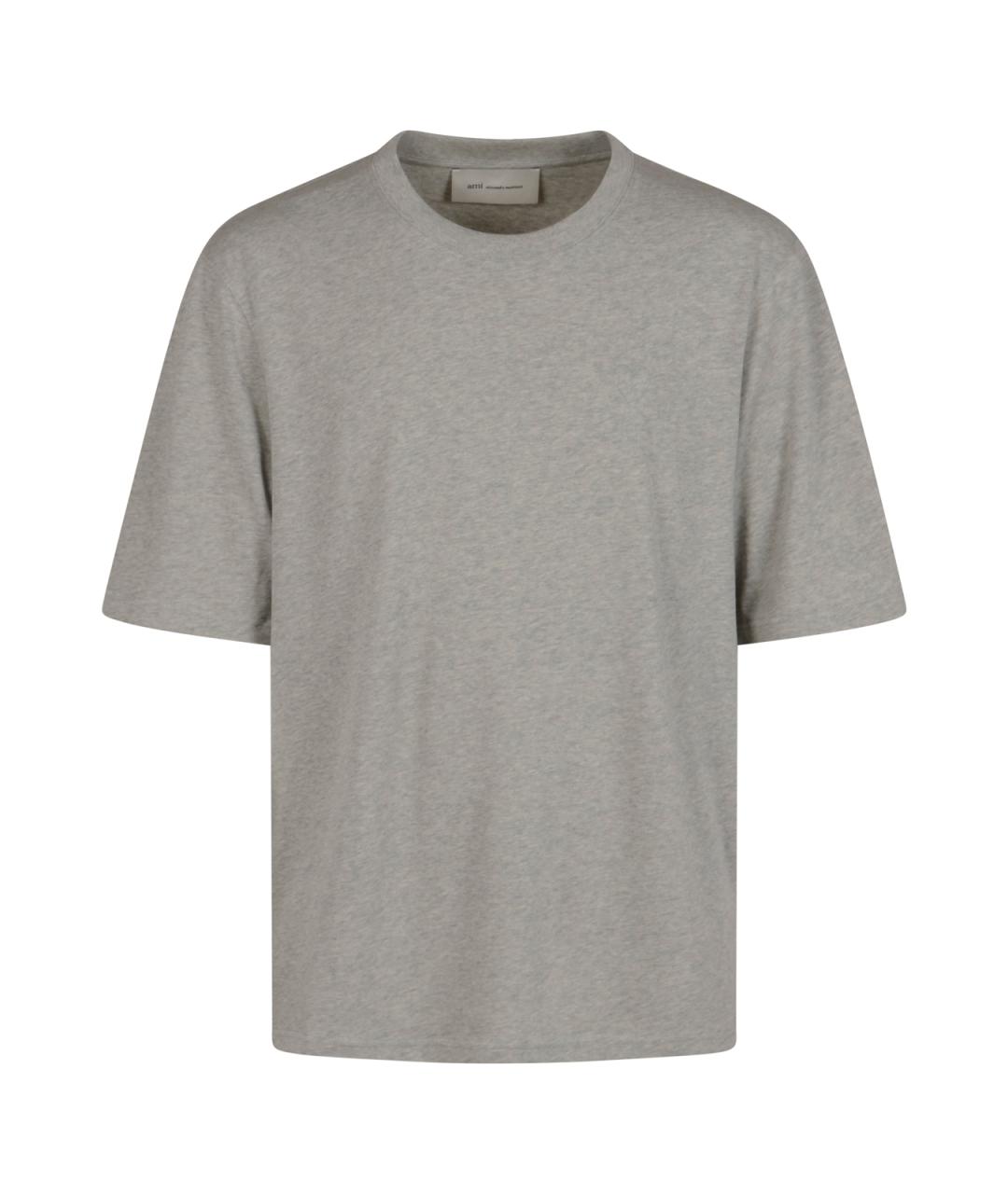 Ami Paris Серая хлопковая футболка, фото 1