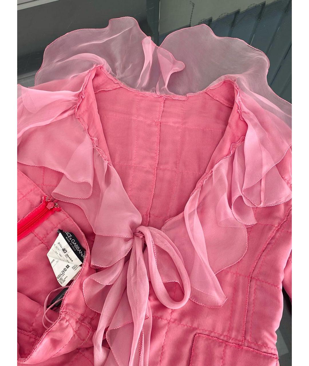 DOLCE&GABBANA Розовый шелковый костюм с юбками, фото 3