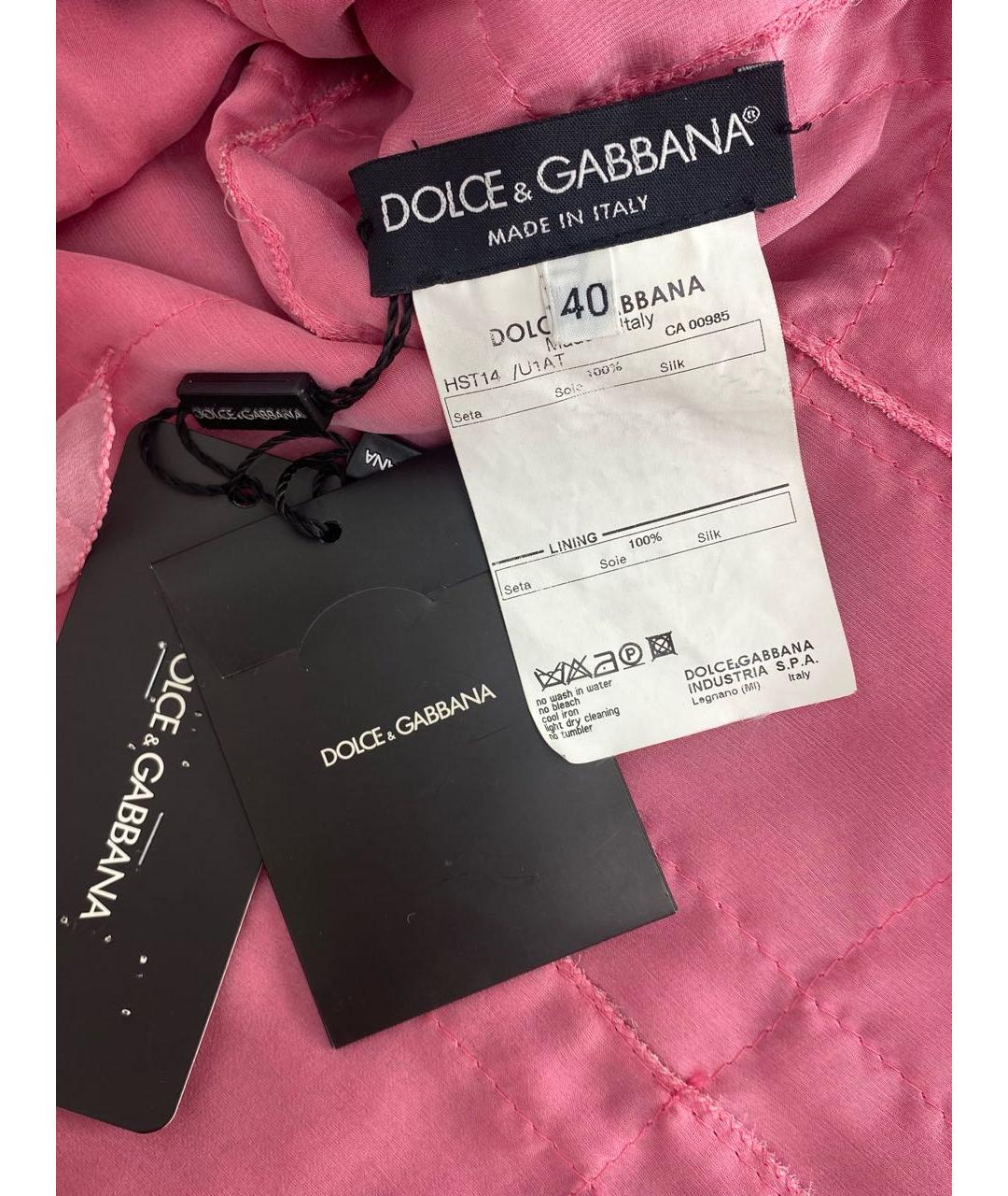 DOLCE&GABBANA Розовый шелковый костюм с юбками, фото 5