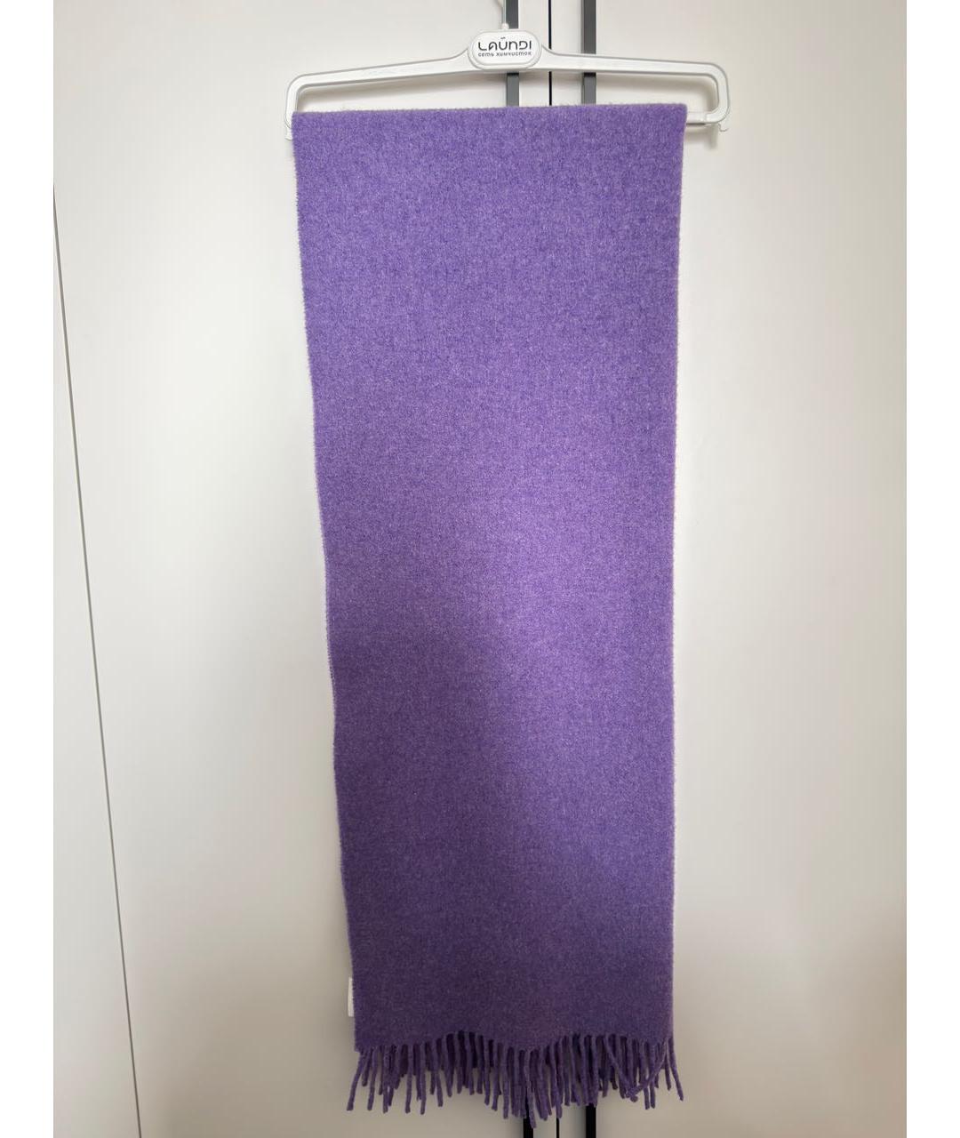 ACNE STUDIOS Фиолетовый шерстяной шарф, фото 4