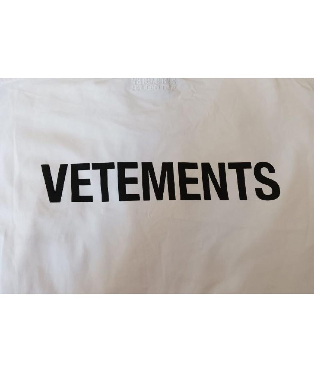VETEMENTS Белая хлопковая футболка, фото 4