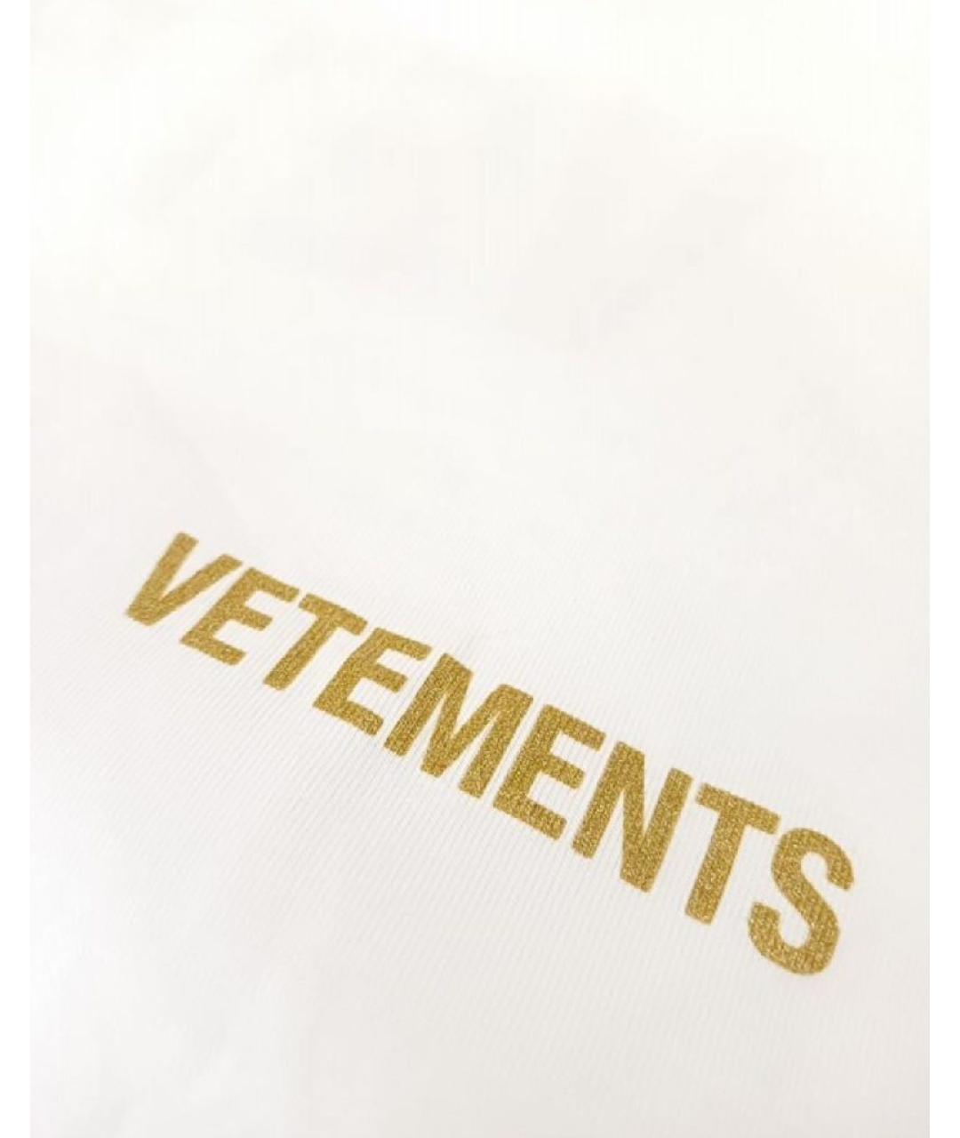 VETEMENTS Белая хлопковая футболка, фото 3