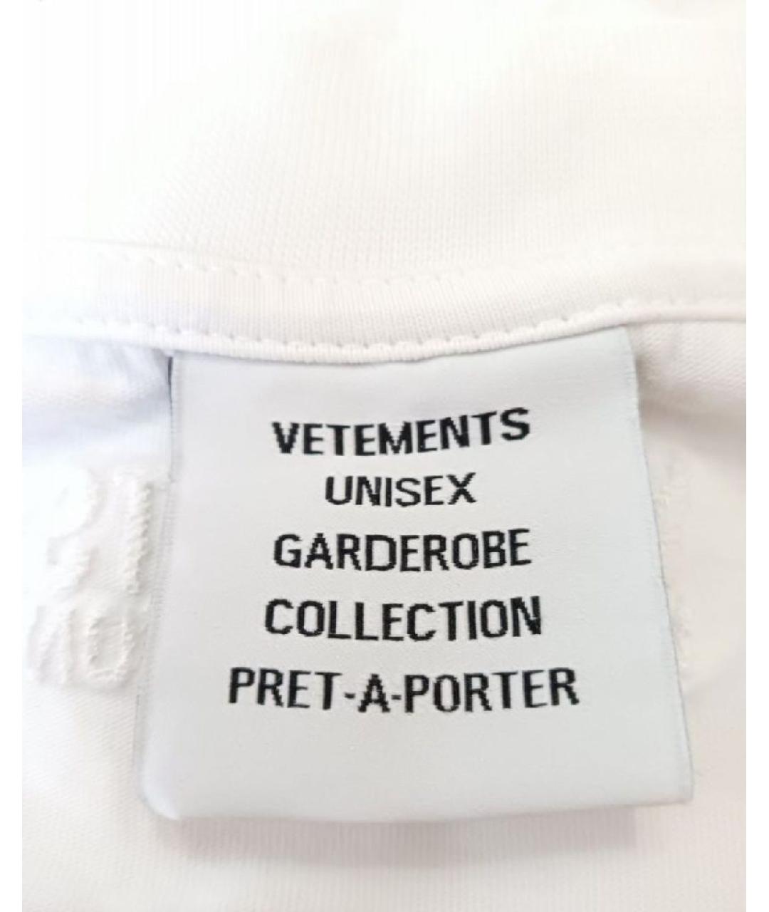 VETEMENTS Белая хлопковая футболка, фото 6