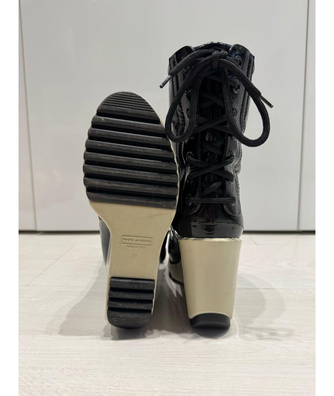 MARC JACOBS Черные полусапоги из лакированной кожи, фото 5