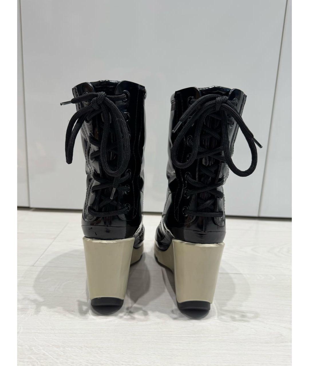 MARC JACOBS Черные полусапоги из лакированной кожи, фото 4