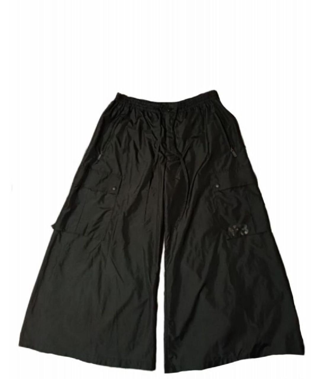 Y-3 Черные полиэстеровые брюки широкие, фото 9