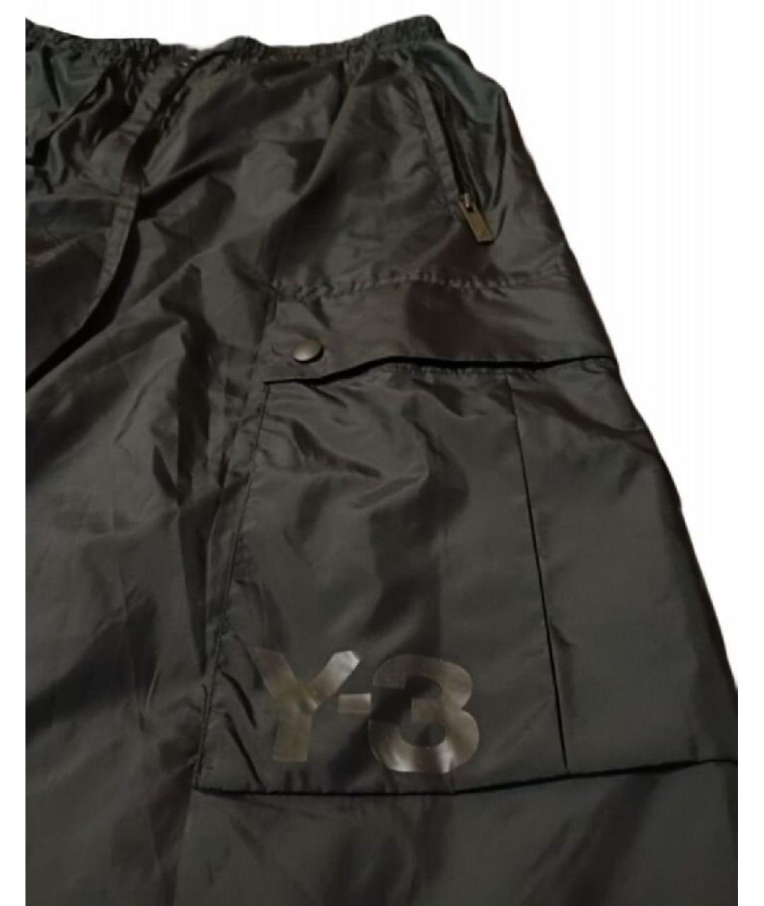 Y-3 Черные полиэстеровые брюки широкие, фото 3