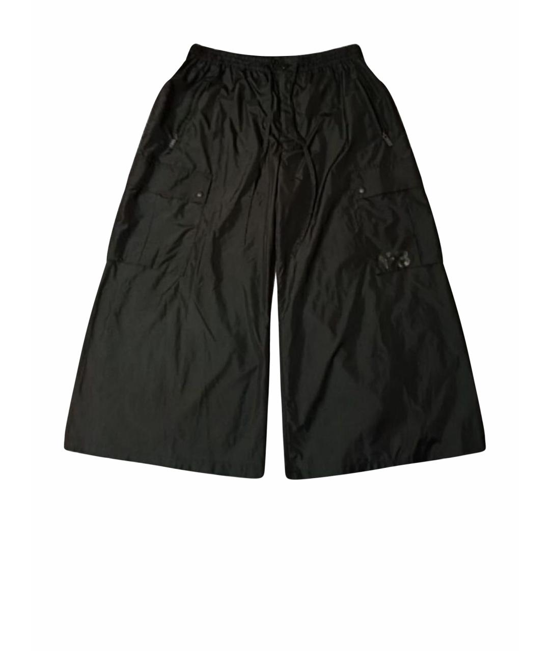 Y-3 Черные полиэстеровые брюки широкие, фото 1