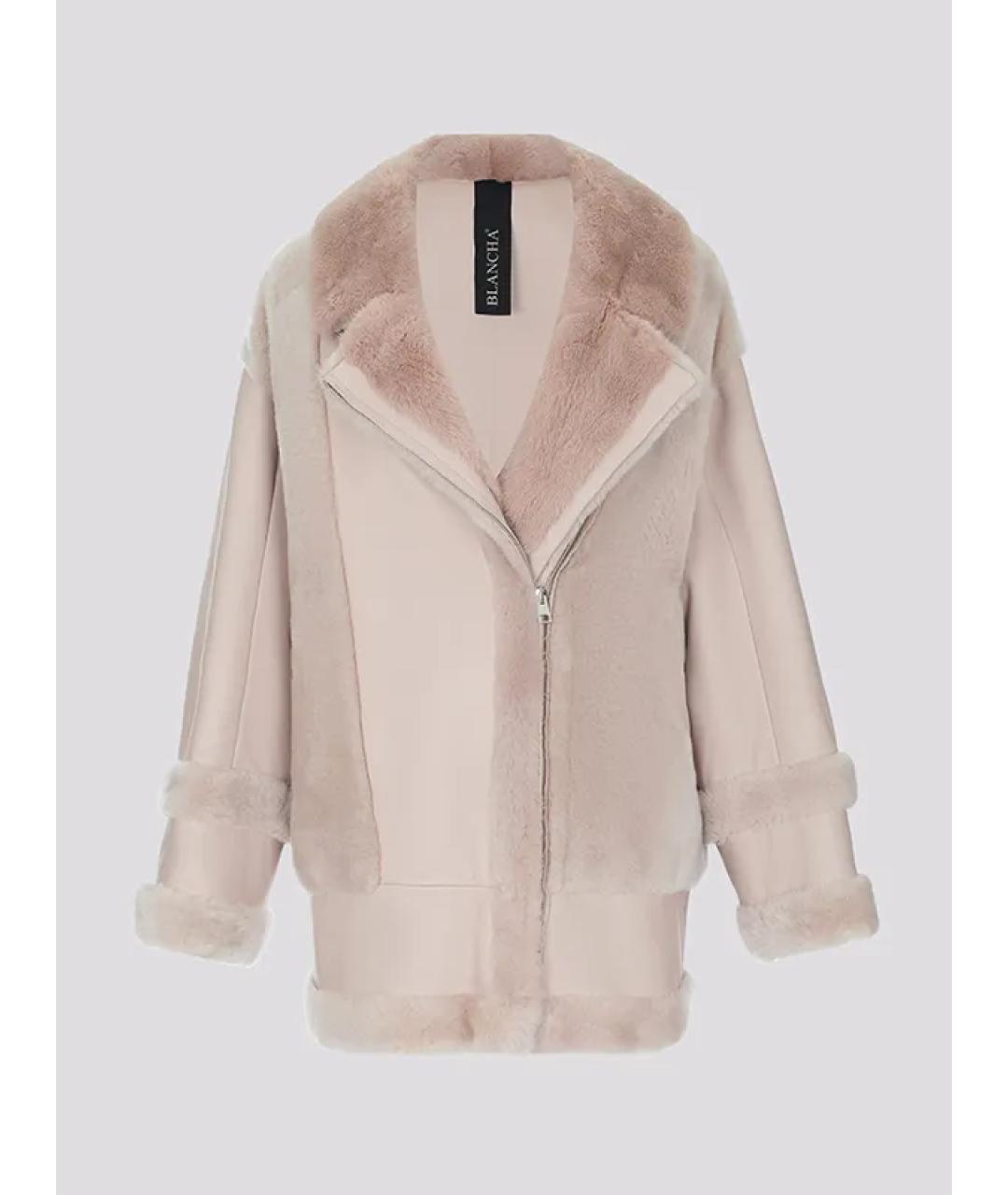 BLANCHA Бежевая меховая дубленка, фото 3