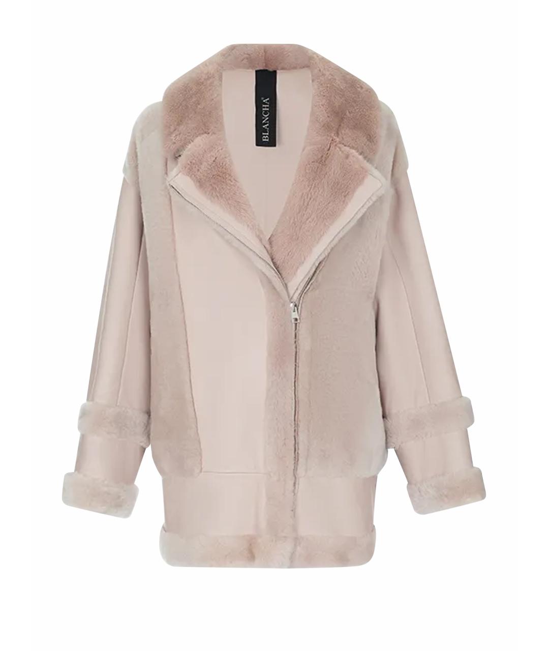 BLANCHA Бежевая меховая дубленка, фото 1
