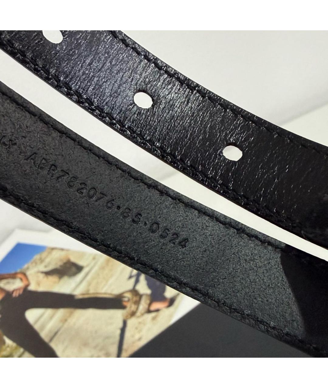 SAINT LAURENT Черный кожаный ремень, фото 5