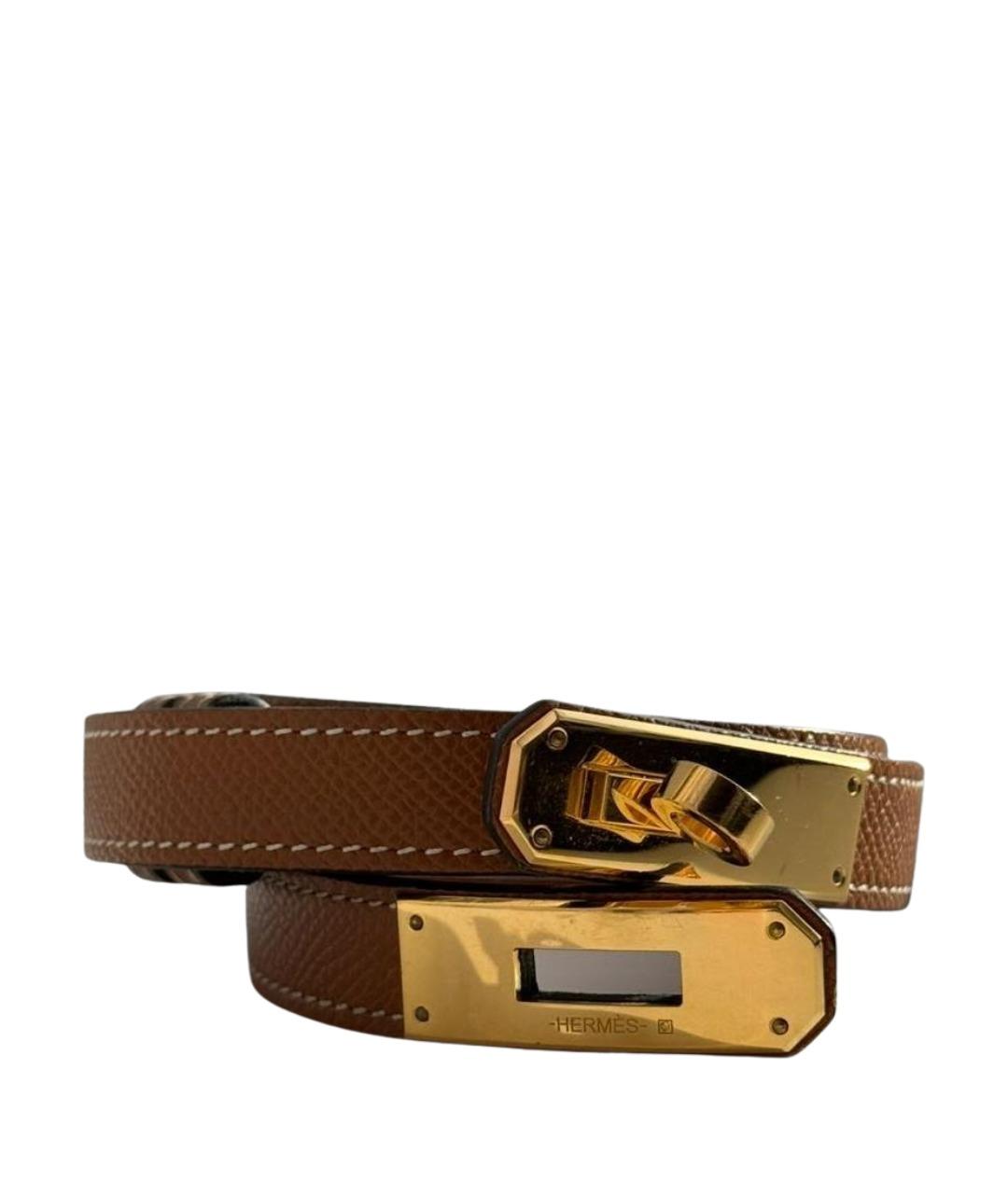 HERMES Коричневый кожаный ремень, фото 5