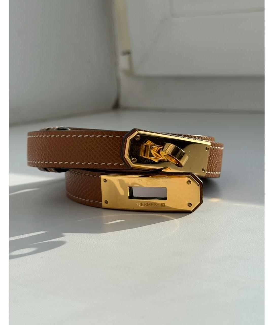 HERMES Коричневый кожаный ремень, фото 4