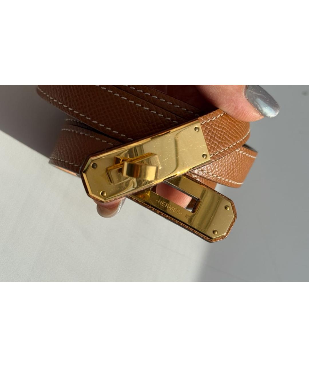 HERMES Коричневый кожаный ремень, фото 2