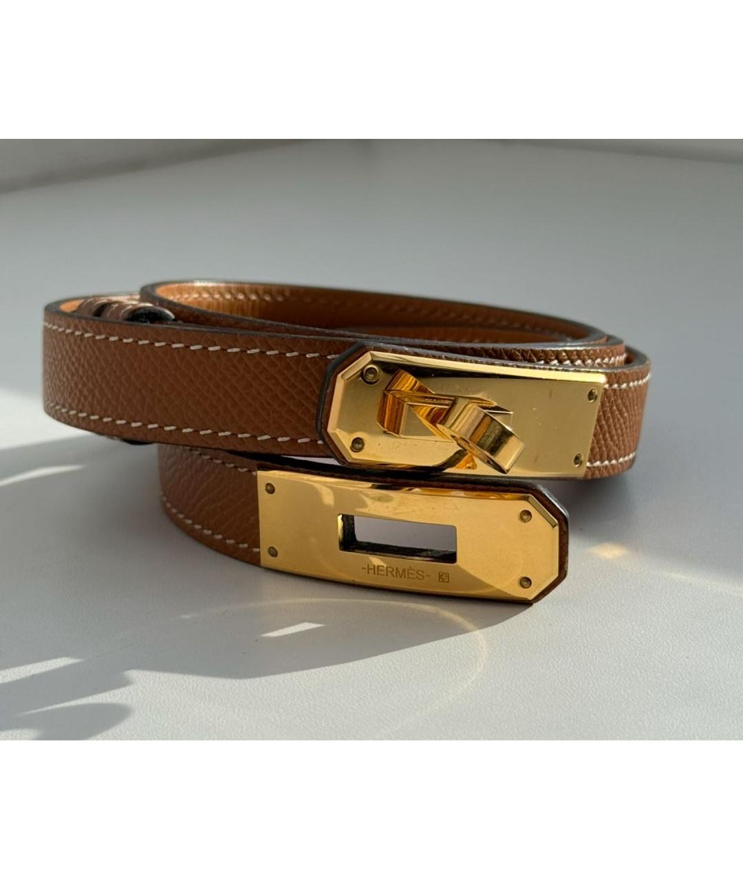 HERMES Коричневый кожаный ремень, фото 3