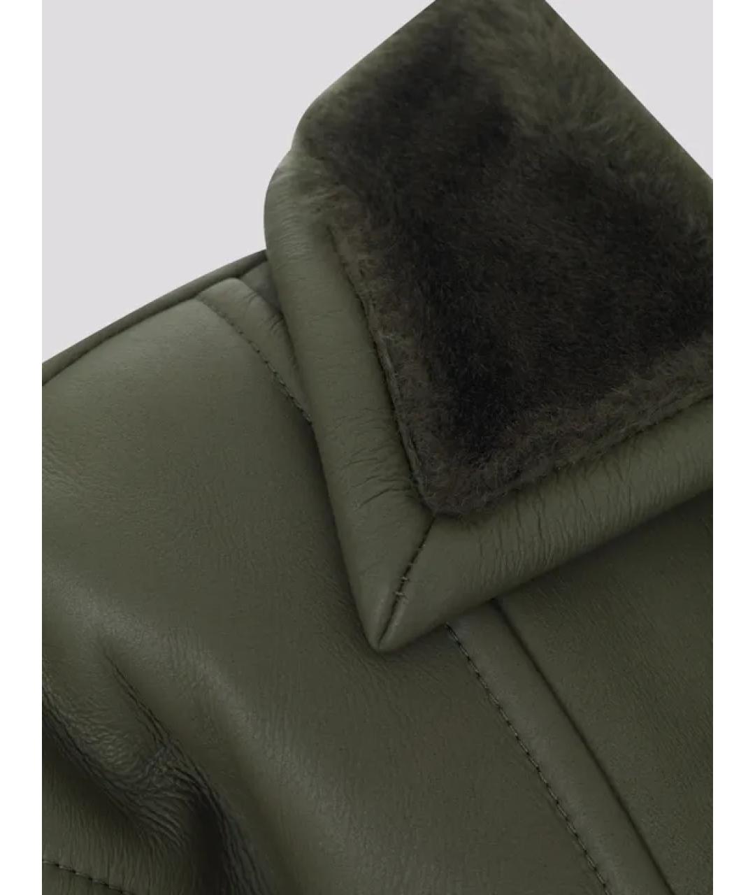 BLANCHA Зеленая меховая дубленка, фото 2