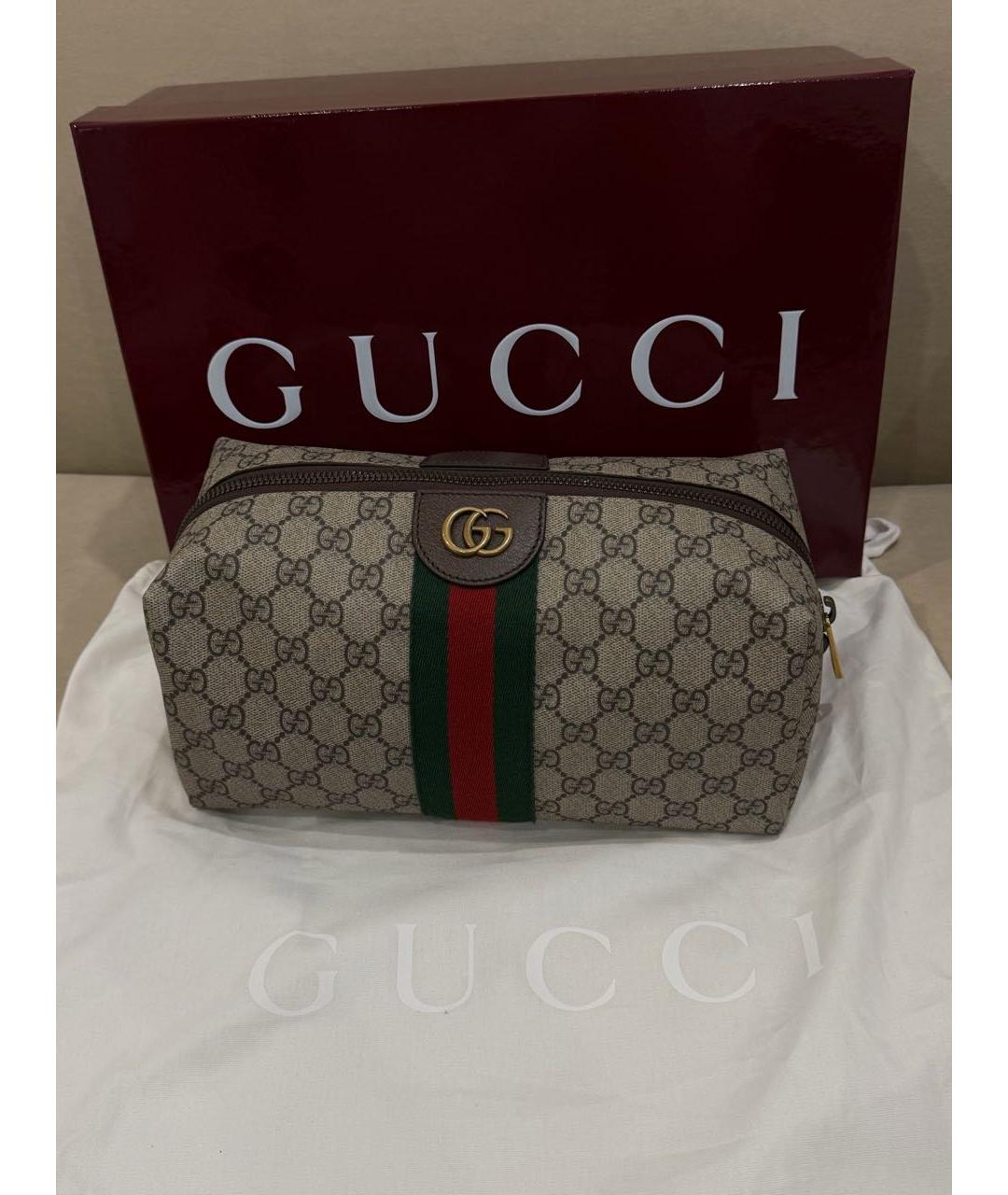 GUCCI Бежевая барсетка, фото 5