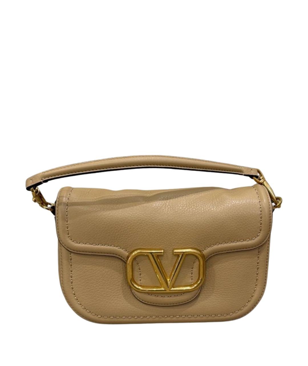 VALENTINO Бежевая кожаная сумка через плечо, фото 1