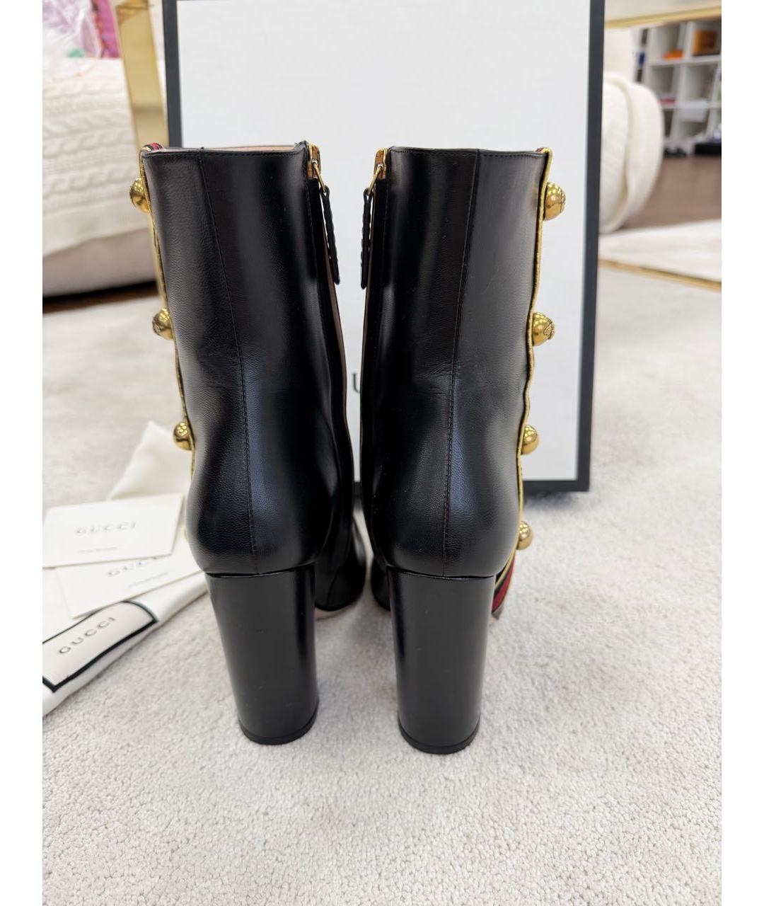 GUCCI Черные кожаные ботильоны, фото 4