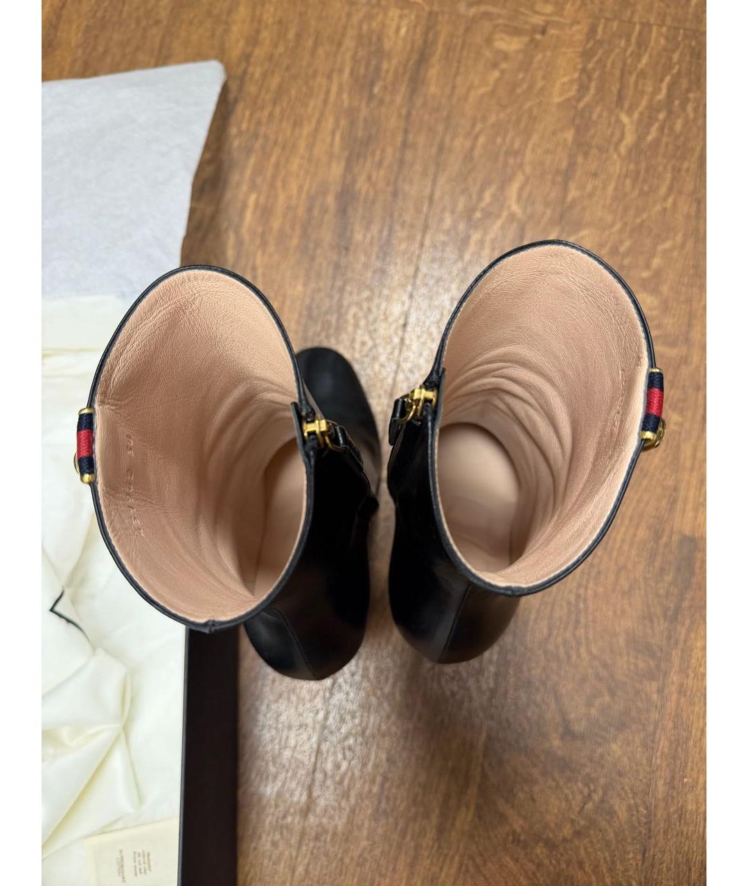 GUCCI Черные кожаные ботильоны, фото 3