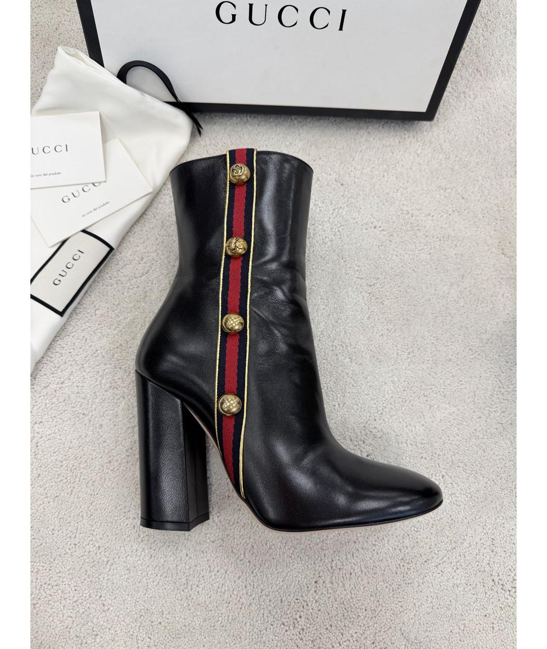 GUCCI Черные кожаные ботильоны, фото 8