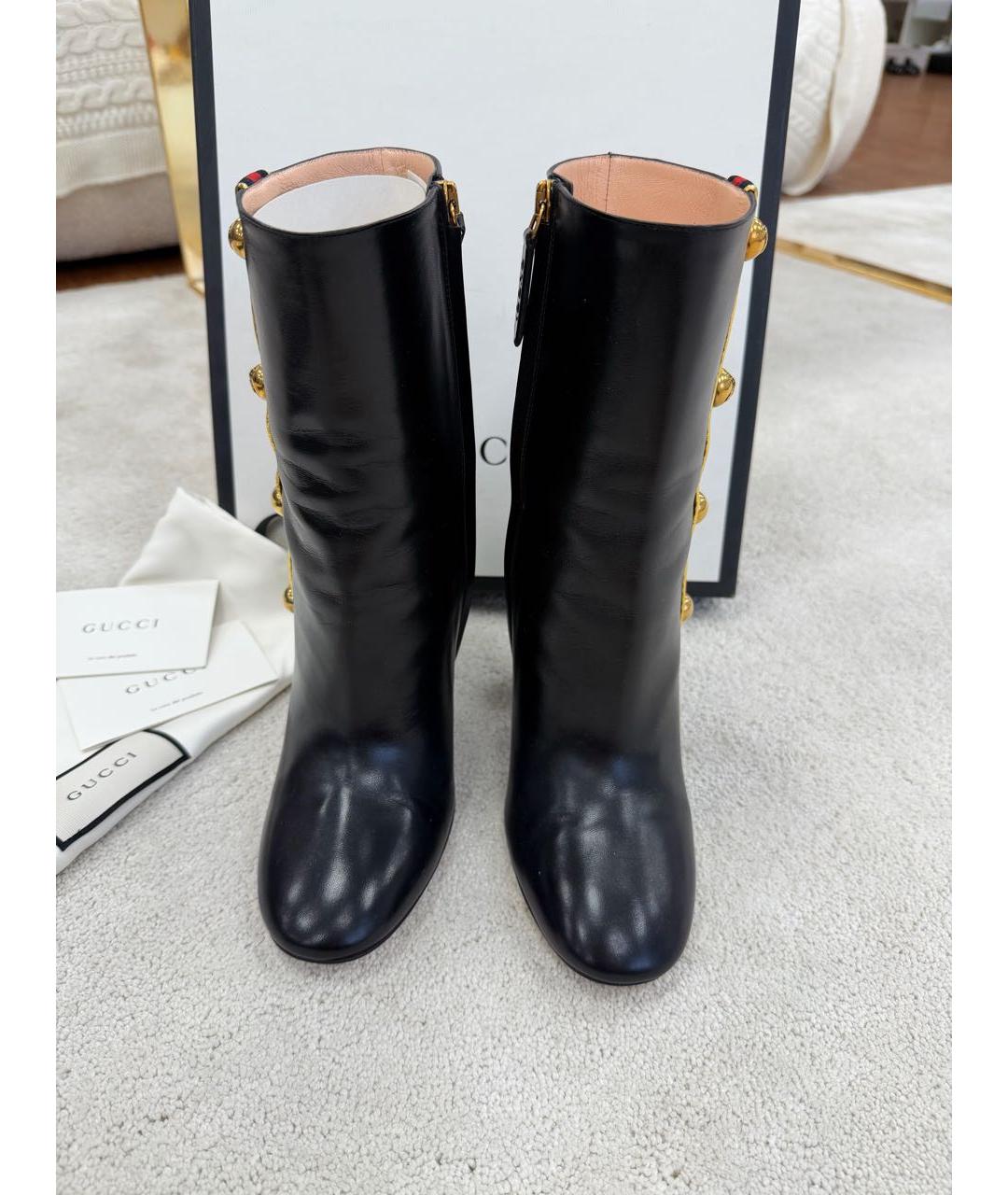 GUCCI Черные кожаные ботильоны, фото 2