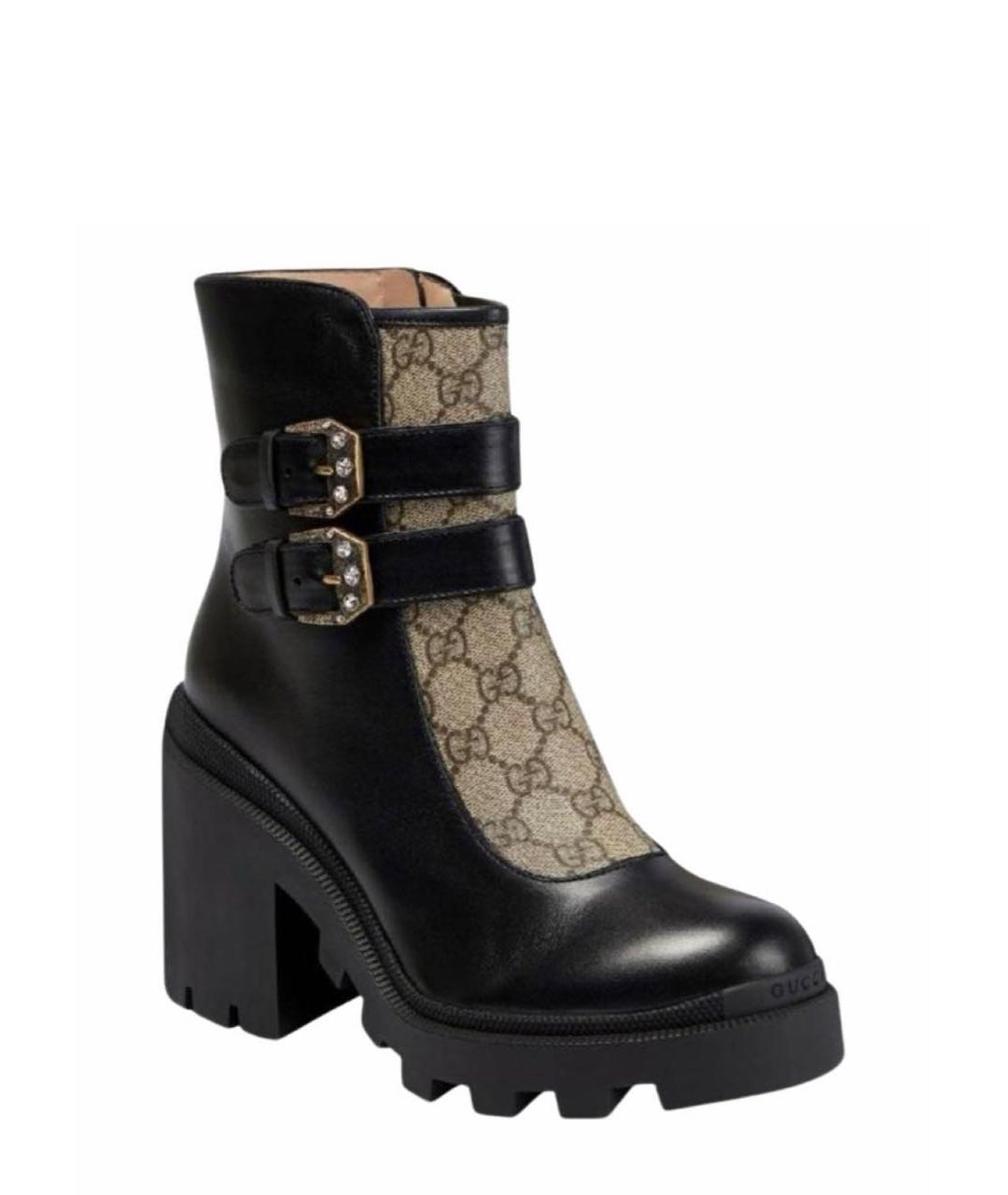 GUCCI Черные кожаные ботильоны, фото 2