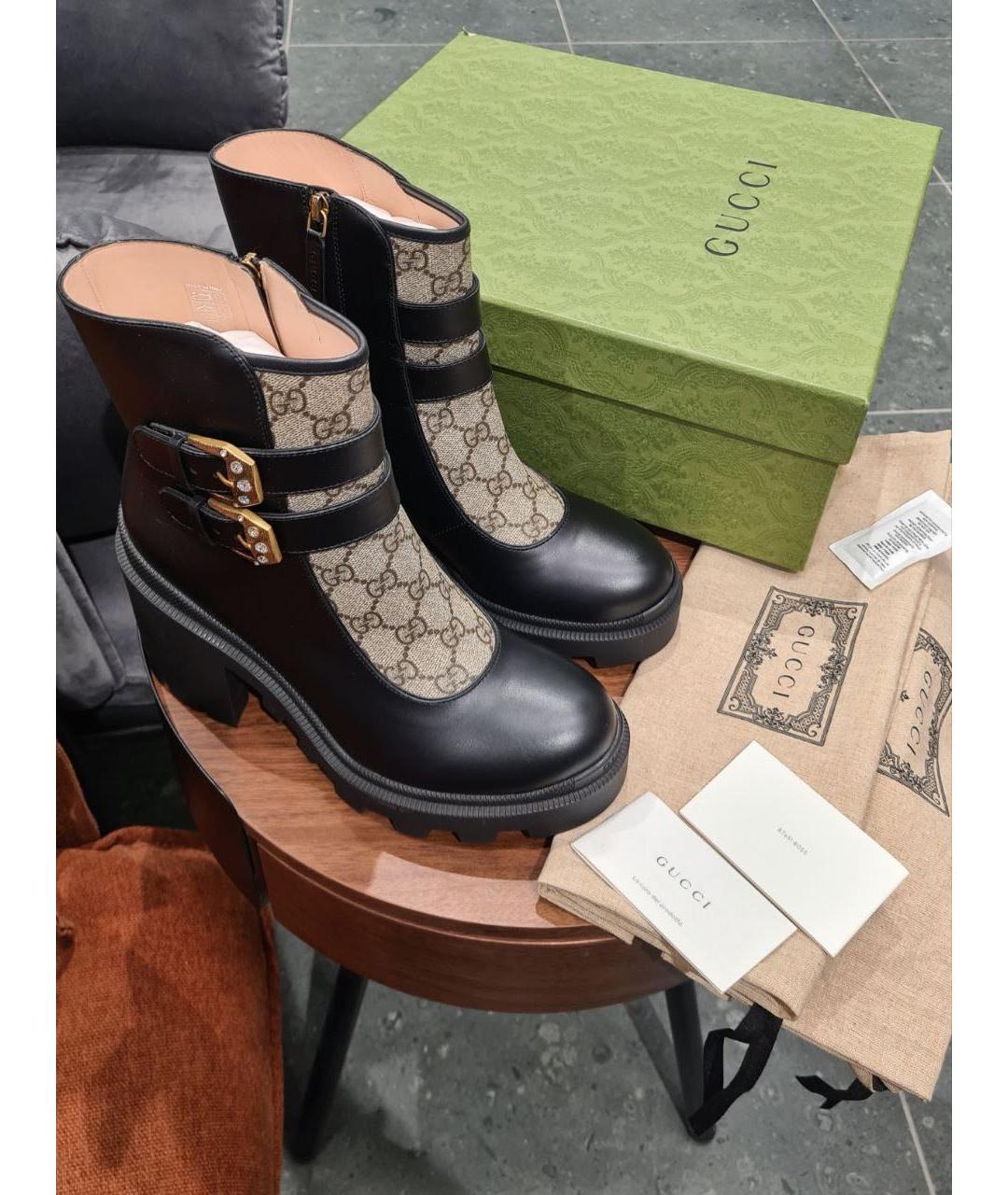 GUCCI Черные кожаные ботильоны, фото 7