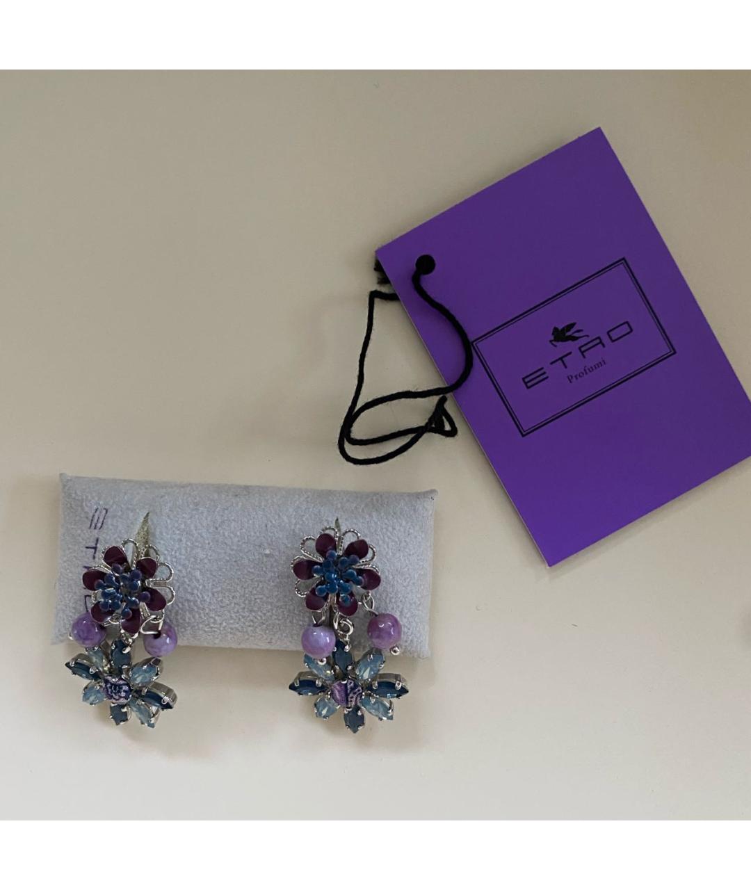 ETRO Темно-синие латунные серьги, фото 3