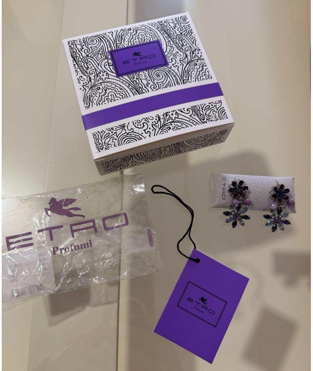 ETRO Темно-синие латунные серьги, фото 5