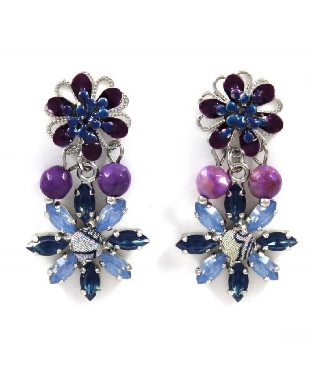 ETRO Темно-синие латунные серьги, фото 1