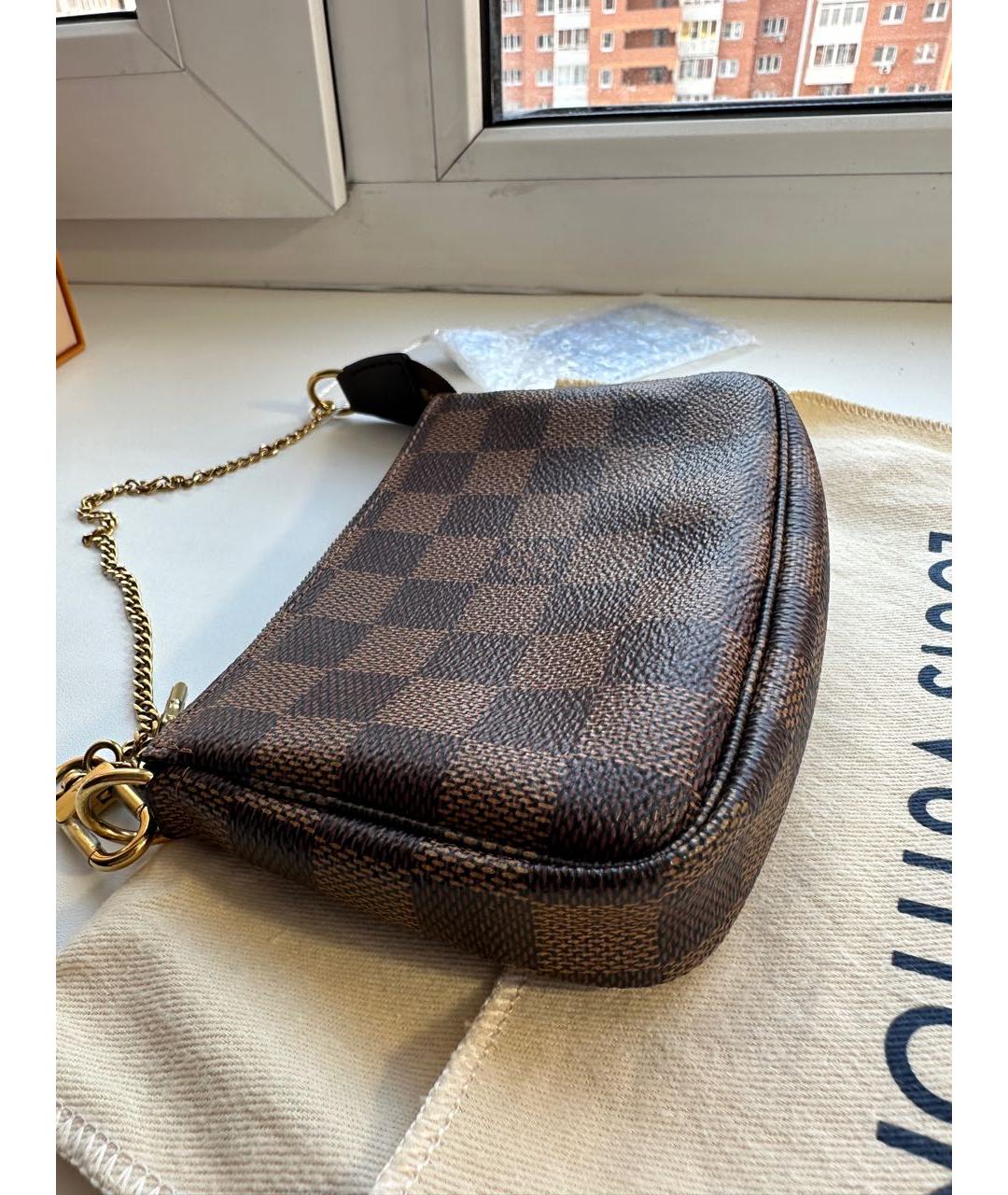 LOUIS VUITTON Коричневая сумка с короткими ручками из искусственной кожи, фото 5