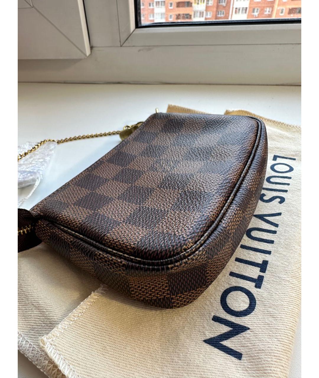 LOUIS VUITTON Коричневая сумка с короткими ручками из искусственной кожи, фото 4