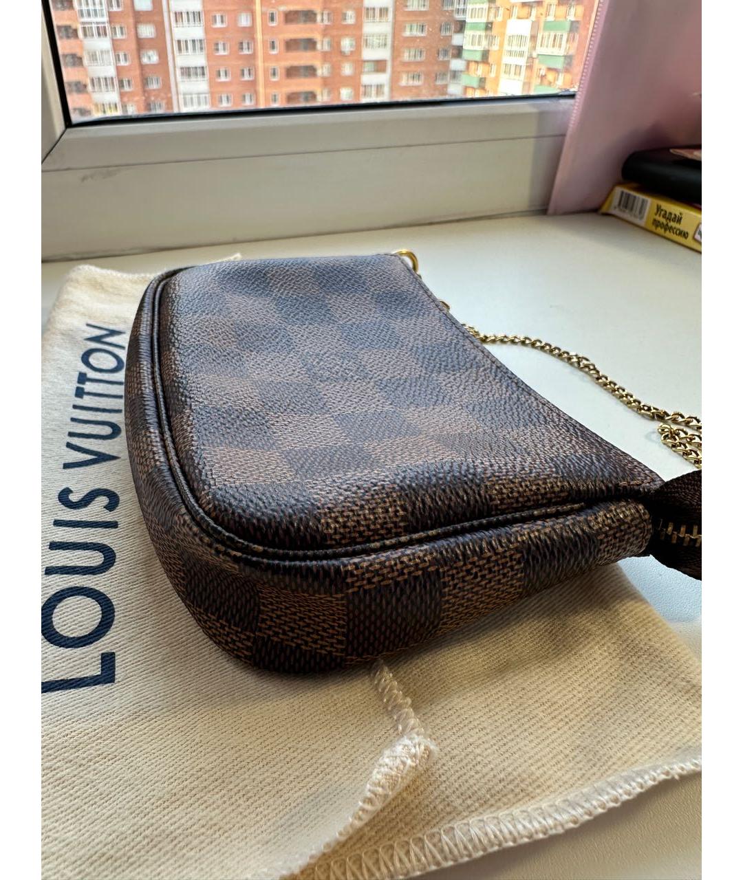 LOUIS VUITTON Коричневая сумка с короткими ручками из искусственной кожи, фото 6