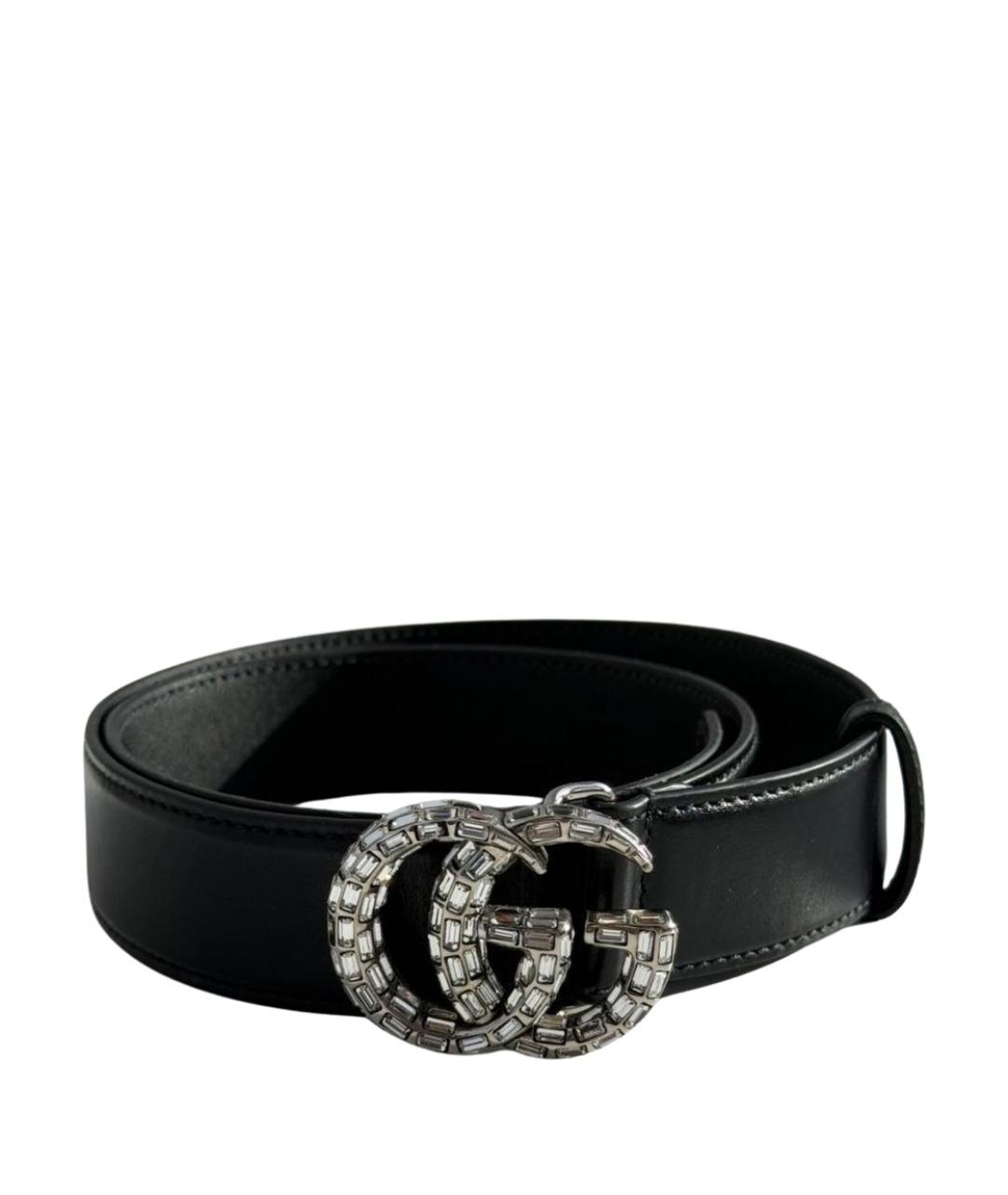 GUCCI Черный кожаный ремень, фото 1